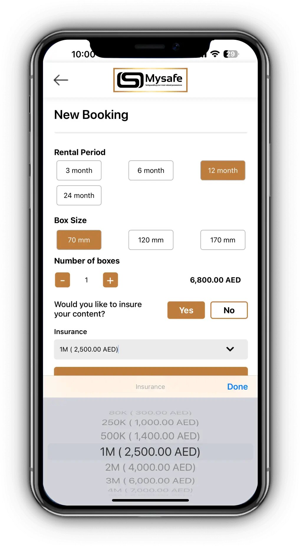 Safe deposit box prices Dubai